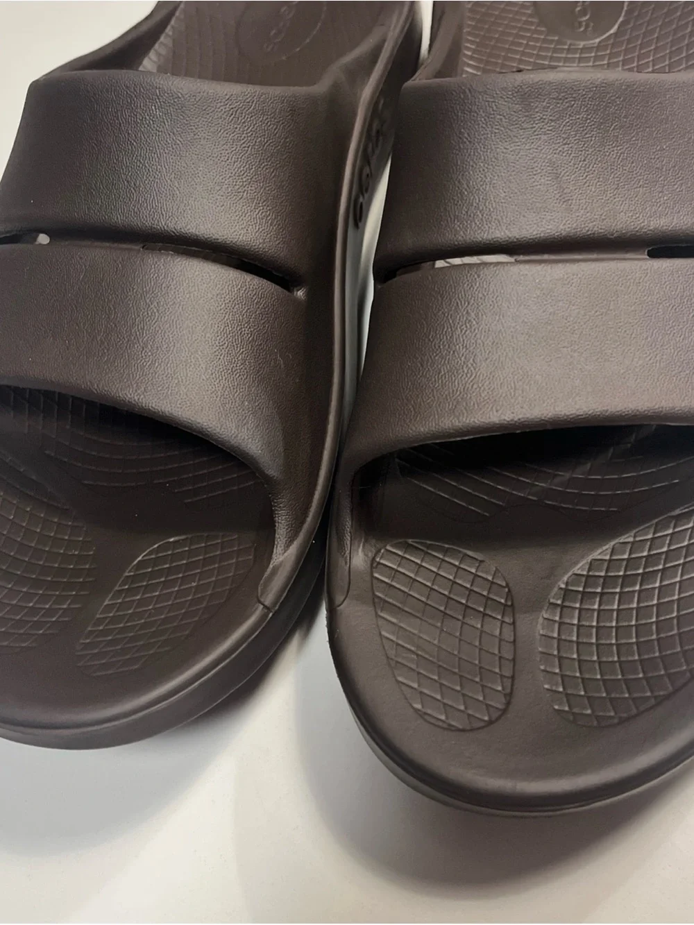 OOFOS OOahh Recovery Slide Sandals Mens 13 Womens 15 Brown Cushion Foam